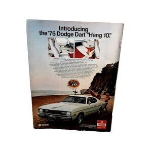 1974 1975 Dodge Dart Hang Ten Car Print Ad vintage 70s